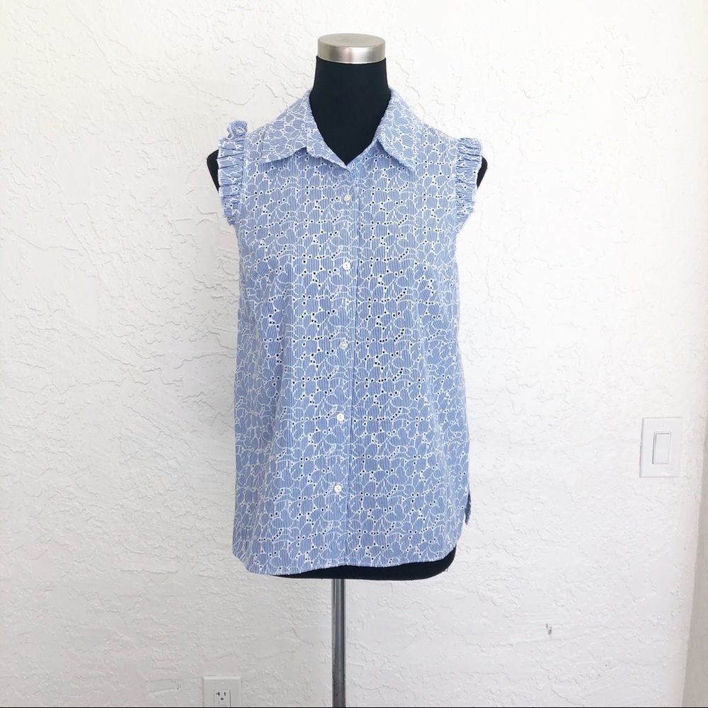 Lilly Pulitzer Lenox Button Down Blouse Top Summer - Picture 2 of 7